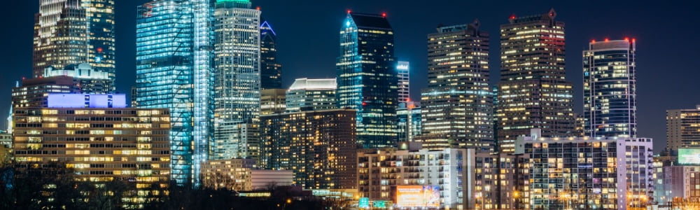 Philadelphia skyline at night